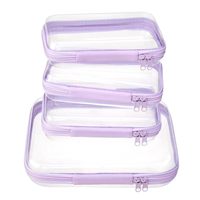 4 pochettes à fermeture éclair en PET transparent rigide, portables et multifonctions, pour sacs de voyage, couches et cosmétiques