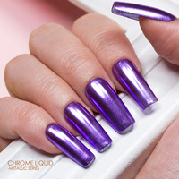 Bozlin Supply 10 Couleur 5ml Haute Pigment Séchage Rapide Métallique Chrome Liquide Miroir Vernis À Ongles pour Salon De Manucure