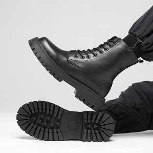 Giày nam kiểu Anh thời thượng, cổ cao, đế dày, tăng chiều cao, <span class=keywords><strong>size</strong></span> lớn, đa năng, khóa kéo, mùa đông, đi làm - Product Image 3