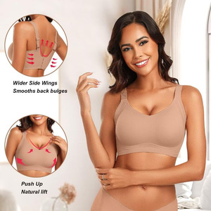 <span class=keywords><strong>Reggiseni</strong></span> push-up senza cuciture da donna, senza ferretto, copertura completa, in nylon, con doppie spalline fisse e quattro file di gancetti sul retro - Product Image 2