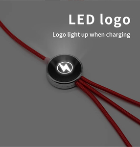 كابل شحن سريع USB-C بشعار LED كهدية ترويجية، شاحن هاتف 5 في 1 بقلب نحاسي نقي لقارئ الباركود والكمبيوتر، متين - Product Image 2