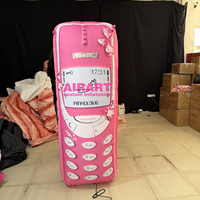 Ballon publicitaire gonflable rose personnalisé en forme de téléphone portable, design réaliste pour promotions, événements et décorations