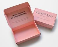 Rosa gedruckte benutzer definierte Logo Beauty Kleidung Mailer Box E-Flöte Wellpappe Versand box für Schuhe Verpackung Aufbewahrung sbox