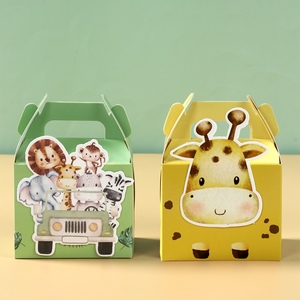 Jungle Animal papier boîte à bonbons fête d'<span class=keywords><strong>anniversaire</strong></span> décoration cadeau emballage boîte sauvage un bébé douche cadeau boîte pour enfants <span class=keywords><strong>anniversaire</strong></span> - Product Image 5