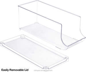 2 confezioni di contenitori per alimenti in scatola trasparenti senza BPA impilabili per contenitori di Soda Organizer con coperchio per frigorifero, dispensa, congelatore - Product Image 2