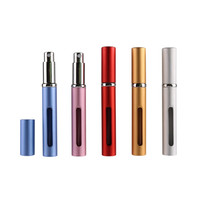 Vente en gros de flacons pulvérisateurs de parfum rechargeables de 5 ml et 10 ml, mini flacons de parfum portables de voyage avec fenêtre