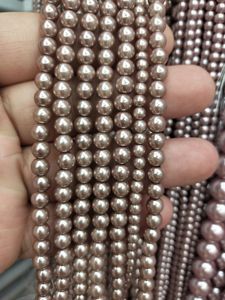 ลูกปัดแก้วเลียนแบบมุกขายส่ง ขนาด 4 มม.-12 มม. ทรงกลม สำหรับทำเครื่องประดับ DIY งานฝีมือ - Product Image 5
