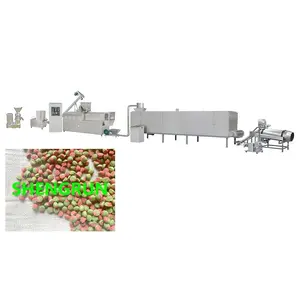 Puffed dry pet dog cat food & fish shrimp feed production line extruder machinery dryer and packing equipment