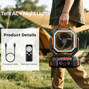 40000mAh 야외 태양 캠핑 팬 원격 제어 LED 빛 태양 충전식 책상 팬 - Product Image 6