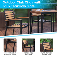 Ensemble table et chaises de salle à manger de haute qualité 7 pièces pour terrasse de jardin de restaurant extérieur