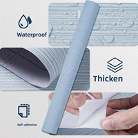 Papier peint moderne en PVC à motifs rayés épaissis, auto-adhésif, 3D, imperméable, ignifuge, anti-huile, résistant à l'humidité, facile à nettoyer