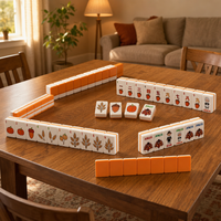 Ensemble de Mahjong Américain sur le thème de la Récolte d'Automne de Thanksgiving, Table de Mahjong Pliable en Acrylique, Portable, Fabriqué sur Mesure en Usine