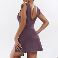 Shorts et jupes de sport pour femmes avec logo personnalisé, respirants, dos nu, sans manches, pour le fitness, la course, le golf, vêtements de sport et de yoga, OEM