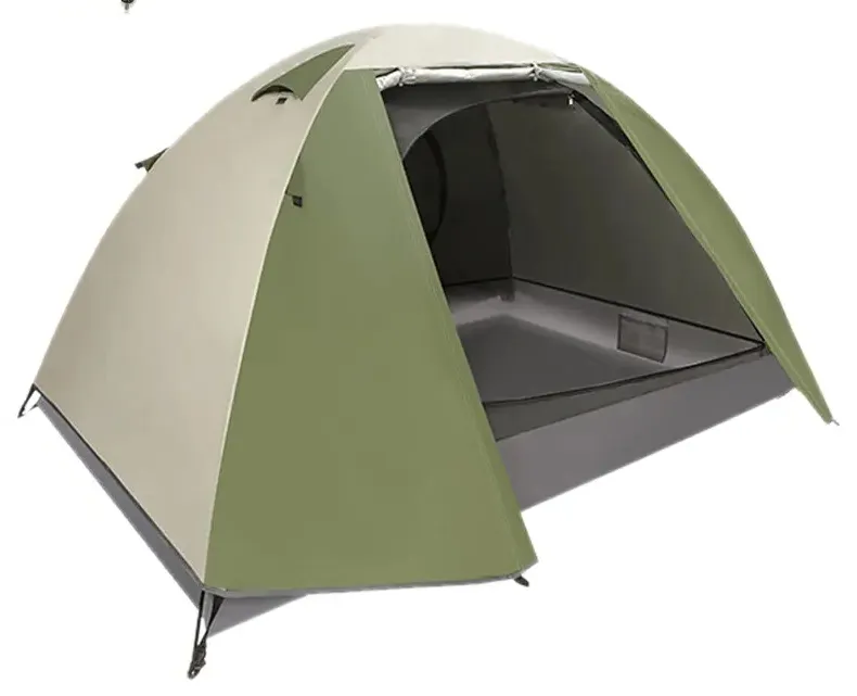 Tenda berkemah ukuran penuh 2 orang, tenda berkemah luar ruangan lapisan ganda tahan air untuk 2 orang