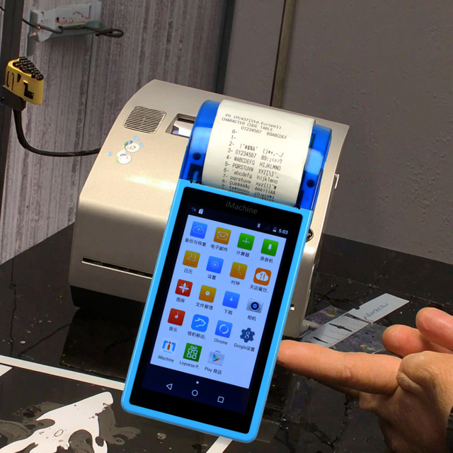 Handhold Mobile Android Pos Terminal-barcode Label Printer -scan POS  Machine--