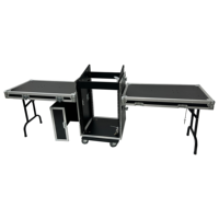 Flight case OEM/ODM de haute qualité 14U+2U pour table de mixage DJ et amplificateur, avec dessus incliné 10U, finition bleu zinc, étanche IP67, protection robuste
