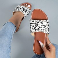 2025 dames pantoufles nouveau été tête carrée strass plat loisirs sandales respirant chaussures de marche anti-dérapant semelle intérieure printemps