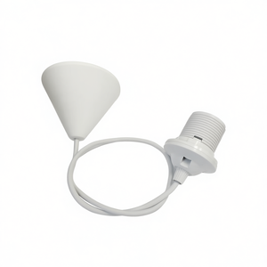 E27 Pendant <b>Ceiling</b> <b>Light</b> With Cone Shade White Wire Cord For Indoor Lighting - Product Image 2