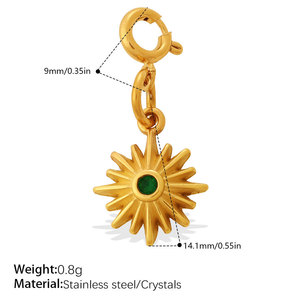 Dijes Personalizados Impermeables al por Mayor, Chapados en Oro de 14k y 18k, Dijes de Estrella de Acero Inoxidable 316l con Circonita para la Fabricación de Pulseras y Collares - Product Image 6