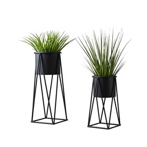 Luxury Modern Geometric Metal Flower <b>Pot</b> with Stand Elegant Iron Planter Decorative Plant <b>Holder</b> for Home Hotel Decor - Product Image 1