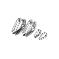 Ensemble de colliers tubulaires en acier inoxydable 304 de style européen pour protection de câbles en acier, avec manchon œil de cheval et fixation pour anneaux en forme de cœur de poulet