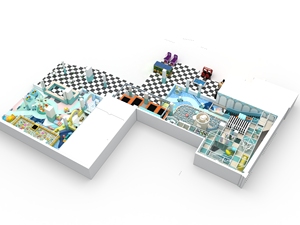 Aire de jeux intérieure personnalisée Château Macaron Menthe avec trampoline, piscine à balles et toboggan, espace de jeu souple pour parcs d'attractions, centres commerciaux et cafés pour enfants >500kg - Product Image 1