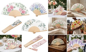 พัดมือสีดำพิมพ์โลโก้ตามสั่งขายส่งสำหรับผู้หญิง - Product Image 2