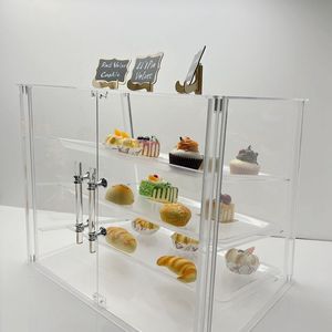 Countertop Acrylic 3 Tier phục vụ khay acrylic bánh hiển thị trường hợp bánh cửa hàng tủ trưng bày - Product Image 5