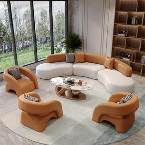 Conjunto de Sofás Seccionales Modernos de Cuero PU, Muebles de Recepción para Hotel, Diseño Duradero - Product Image 1