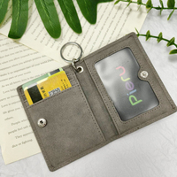 Portefeuille précipité haut de gamme en cuir PU gris mat porte-clés porte-cartes de visite portefeuille pour hommes et femmes