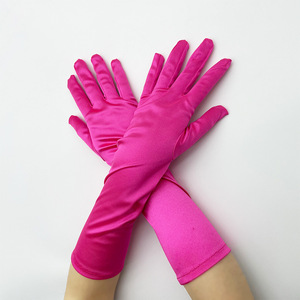 Gants courts rétro en satin extensible pour femme, <span class=keywords><strong>mi</strong></span>-longs, pour mariage, cosplay, fête, protection solaire estivale, en spandex extensible, style élé<span class=keywords><strong>gant</strong></span> - Product Image 5