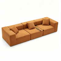 Canapé modulaire en velours côtelé, assise extra profonde de 62 cm, canapé en tissu sans accoudoirs à combinaison libre pour salon et appartement