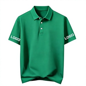 เสื้อโปโลแขนสั้นสีเขียวสำหรับผู้ชาย ผ้าฝ้ายอ๊อกซ์ฟอร์ดระบายอากาศดี ดีไซน์กระดุมลำลอง โลโก้บนแขนเสื้อ ผลิตในบังกลาเทศ - Product Image 1