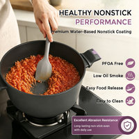 Ensemble de casseroles en aluminium antiadhésif, compatible avec toutes les cuisinières, batterie de cuisine complète, logo et emballage personnalisés disponibles en usine