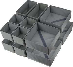 Set di 16 Organizzatori <span class=keywords><strong>per</strong></span> Cassetti Pieghevoli in Tessuto, 3 Misure, <span class=keywords><strong>Divisori</strong></span> <span class=keywords><strong>per</strong></span> Armadio e Guardaroba, <span class=keywords><strong>per</strong></span> Vestiti e Calzini, <span class=keywords><strong>per</strong></span> Organizzazione del Bagno - Product Image 5