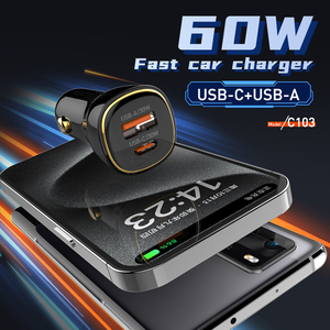 LDNIO C103 Fast Car <strong>Charger</strong> USB C Car <strong>Charger</strong> Fast Charge 2 Cables and USB Port Car <strong>Charger</strong> Adapter - Product Image 5