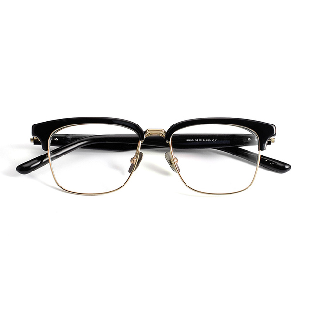 M96 Classic Acetate Titanium Square Optical Frame Eyewear Flip High Quality Solid Fashion Style Daily Wear Glasses for Men Women