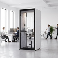 Cabine de bureau insonorisée moderne Comine, verre trempé 6 mm, design autoportant pour hôtel, entrepôt, cabine silencieuse individuelle