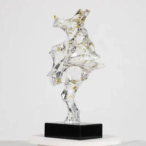 Escultura <span class=keywords><strong>de</strong></span> Resina Transparente en Forma <span class=keywords><strong>de</strong></span> <span class=keywords><strong>Luna</strong></span>, Moderna, Cristalina, Elegante, Hecha a Mano, Arte Coleccionable - Product Image 6