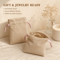 Pochette en velours personnalisée avec impression sérigraphique, sac cadeau de luxe en velours pour bijoux et bougies