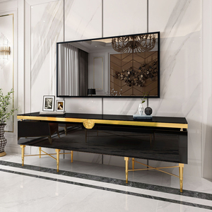 Mueble de <span class=keywords><strong>TV</strong></span> de Lujo Estilo Árabe Saudí, Diseño Único en Acero Inoxidable Dorado con Medusas - Product Image 2