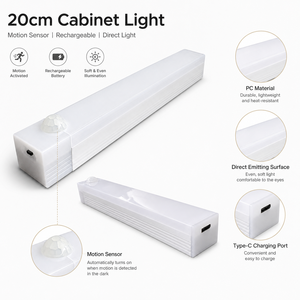 Lumière sous-armoire à détecteur de mouvement rechargeable, lumière LED sans fil pour placard, lampe de cuisine à intensité variable 3 couleurs, OEM ODM - Product Image 2