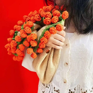 Manta de Ganchillo Hecha a Mano para Mujer, 80 cm, para el Hogar, Invierno, con Diseño Floral de Rosas, para Oficina, Siesta, Sofá, Chal, Poncho - Product Image 3