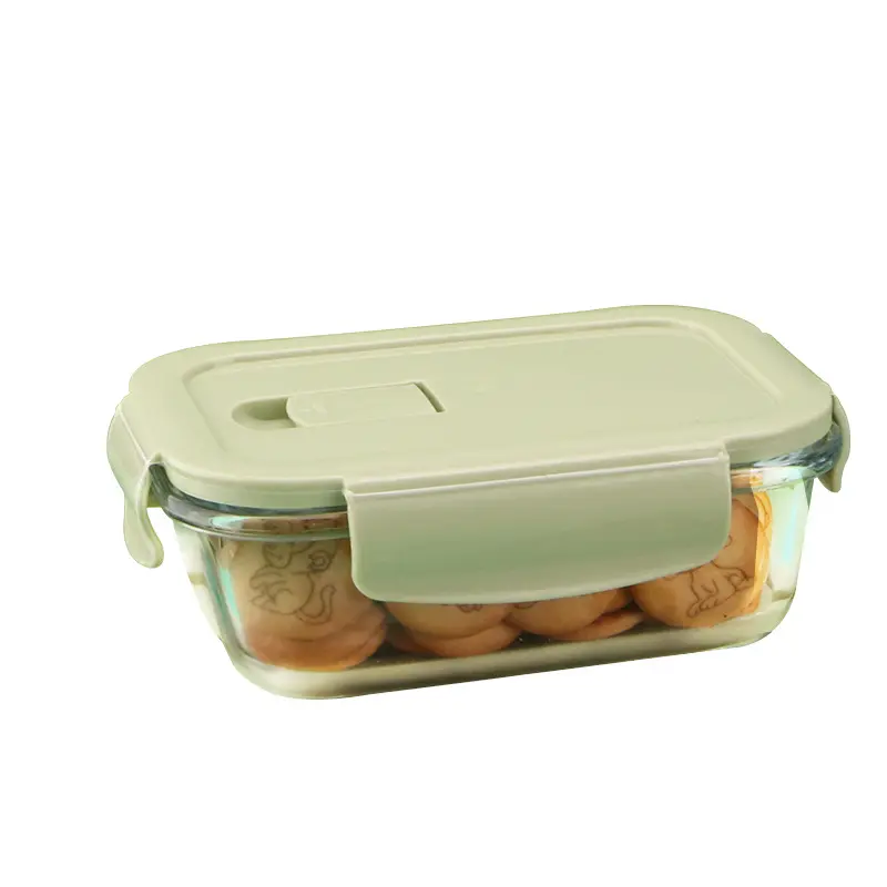 प्रोमोशनल किचन होम ऑफिस नए ग्लासवेयर लंच बॉक्स लॉकिंग ढक्कन के साथ खाद्य भंडारण के लिए भोजन-तैयारी ग्लास कंटेनर