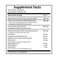 Complexe OEM NAD +, contenant du resvératrol, de la coenzyme Q10 et de l'acide alpha-lipoïque, qui aide à lutter contre le vieillissement.