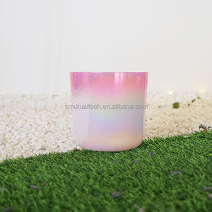 Cuenco de Cuarzo Transparente Q're Healthy And Mascot Mediation, Precioso Cuenco Cantante de Cristal de Cuarzo Color Durazno para Baño de Sonido y Música - Product Image 5