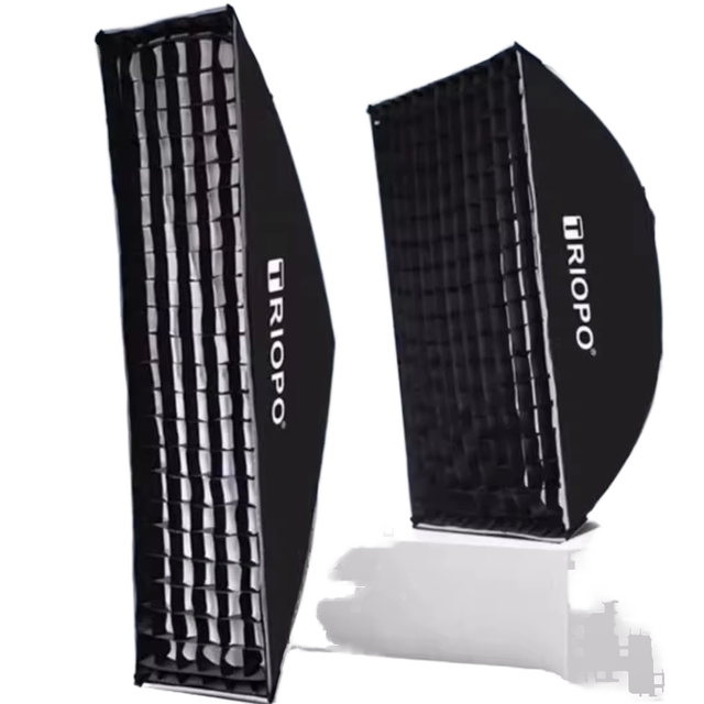 Triopo 30 X 120cm Rectangular Softbox with Quick Release Pressing Design Honey Grid Bowens Mount for Photography