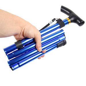 Bâton <span class=keywords><strong>de</strong></span> <span class=keywords><strong>marche</strong></span> télescopique pliable Alpenstock avec poignée en liège, flexible avec <span class=keywords><strong>embout</strong></span> en fer pour la randonnée, poignée en EVA, matériau en alliage - Product Image 4