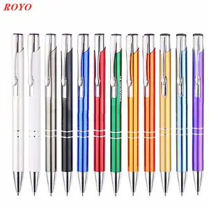 Factory Production Beautiful Multicolor Advertising Promotional Gift Push Metal Ballpoint Pen BallPen With Custom Logo