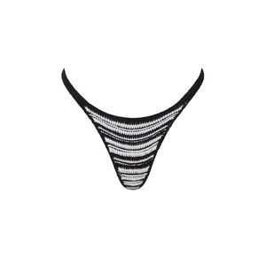 Ensemble de 4 pièces en crochet fait main pour femme Maillot de bain patchwork noir à rayures multiples Bikini Slip de bain Chapeau seau pour vacances à la plage - Product Image 6